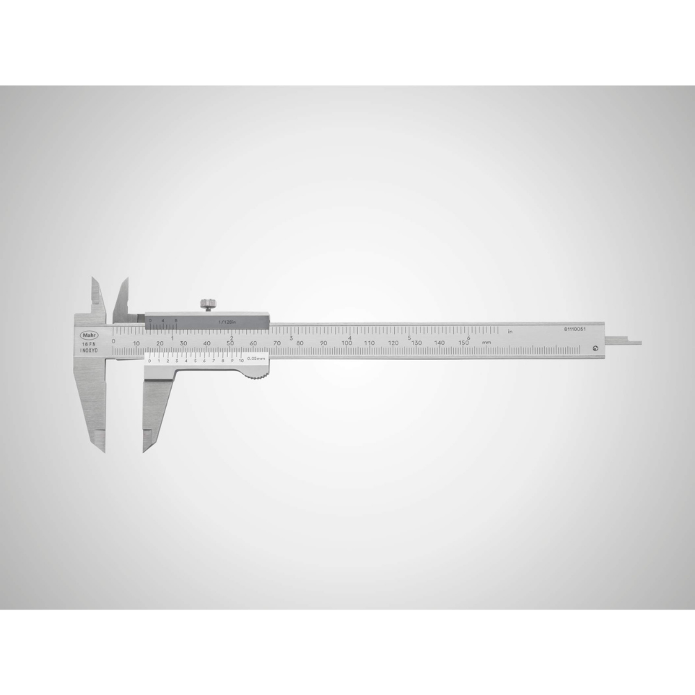 MAHR MarCal 16 FN Caliper with analog display, 0.05 mm / 1/128″, Locking screw above